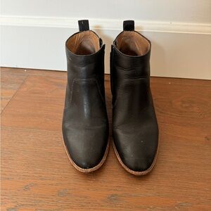 Madewell Rosie Ankle Black Leather Heeled Booties Women’s Size 7